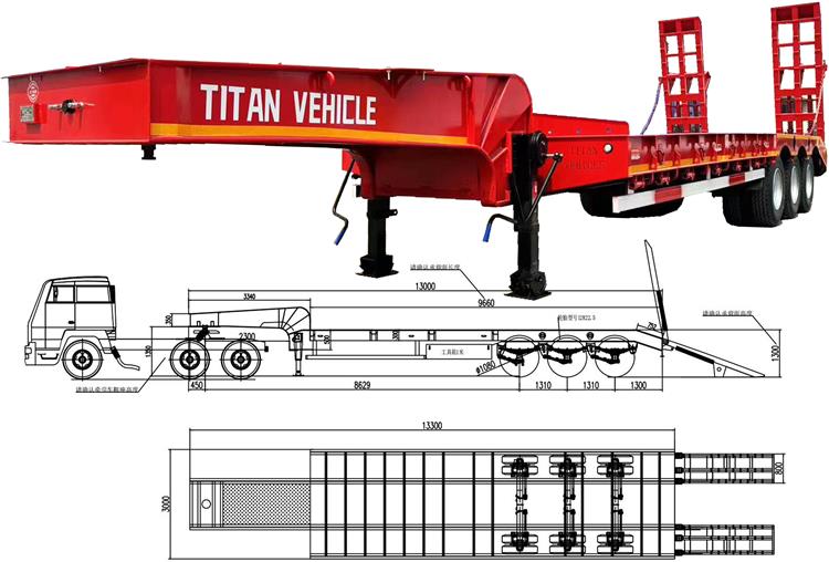 Semi Remorque Portes Engin 3 Essieux Camion À Vendre In Congo