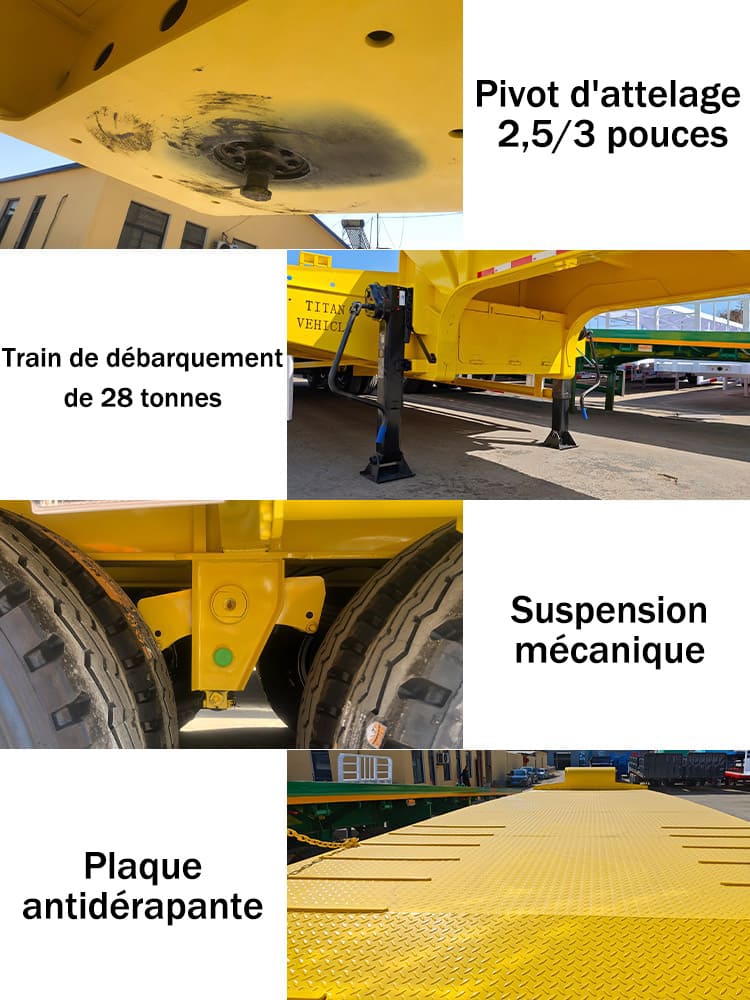 Remorque surbaissée 3 essieux à vendre