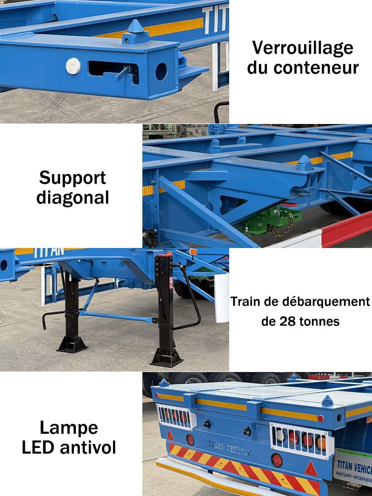 Remorque porte-conteneurs 3 essieux à vendre