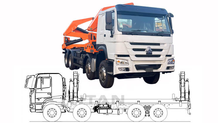 Camion Porte-Conteneur avec Grue à Vendre en Cameroun