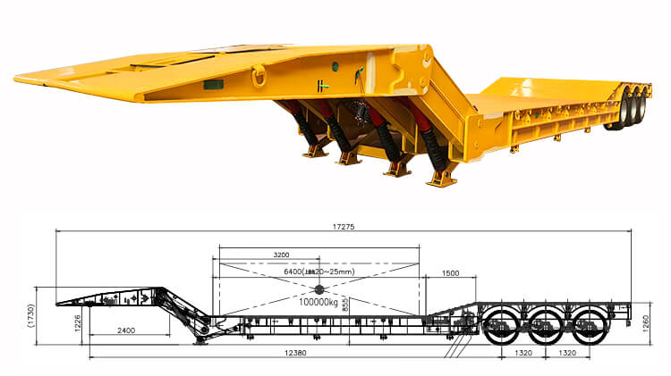 Porte Engin Semi Remorque Extra Surbaissée à Vendre en Burkina Faso