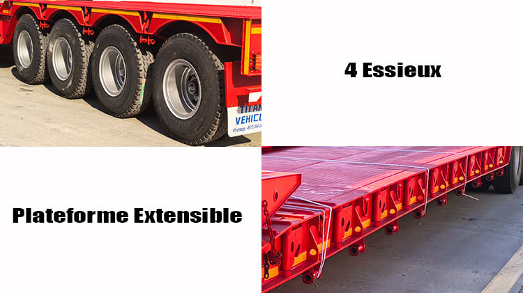 Semi Remorque Extra Surbaissée 4 Essieux 100 Tonnes à Vendre en Côte d'Ivoire