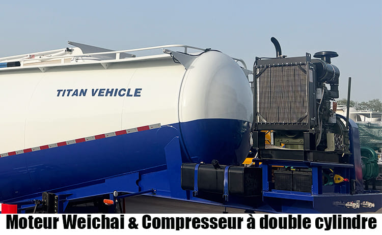 Semi Remorque Citerne Pulvérulent 2 Essieux Au Côte d'Ivoire