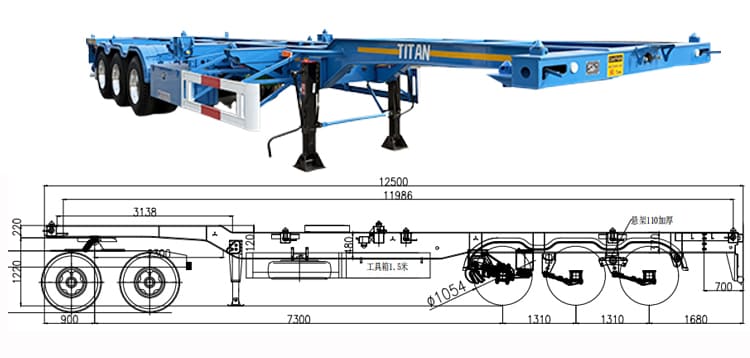 Semi Remorque Porte Container 40 Pieds | Remorque Squelette in Sénégal