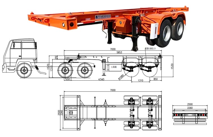 Semi Remorque Porte Container 20 Pieds | Remorque Pour Conteneur
