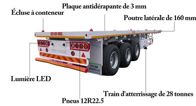 Remorque 40 Pieds Semi Plateau &agrave; Vendre Au Mali