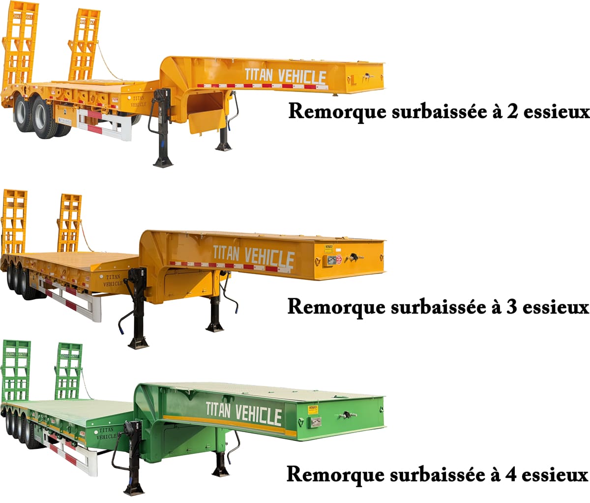 Caractéristiques de la remorque porte-engins surbaissée