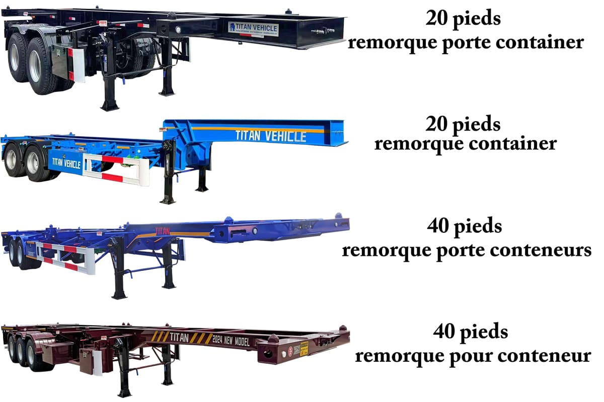 Types courants de remorque pour conteneur