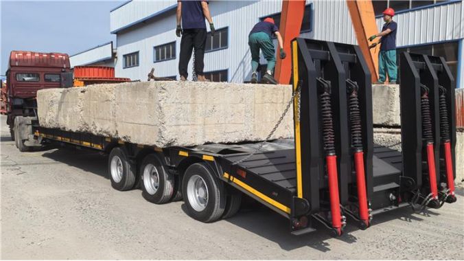 Essai De Charge D'une Remorque Surbaissée De 100 Tonnes